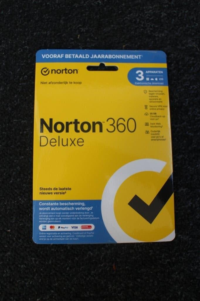 1x NIEUW NORTON 360 DELUXE, 1 jaar voor 3 APPARATEN, Computers en Software, Ophalen of Verzenden, Nieuw, NORTON, Windows