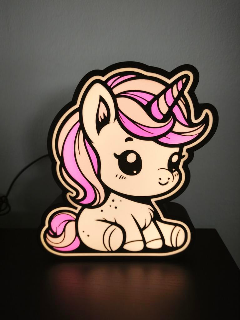 UNICORN lightbox lamp 3d geprint, Ophalen of Verzenden, Nieuw, Lamp