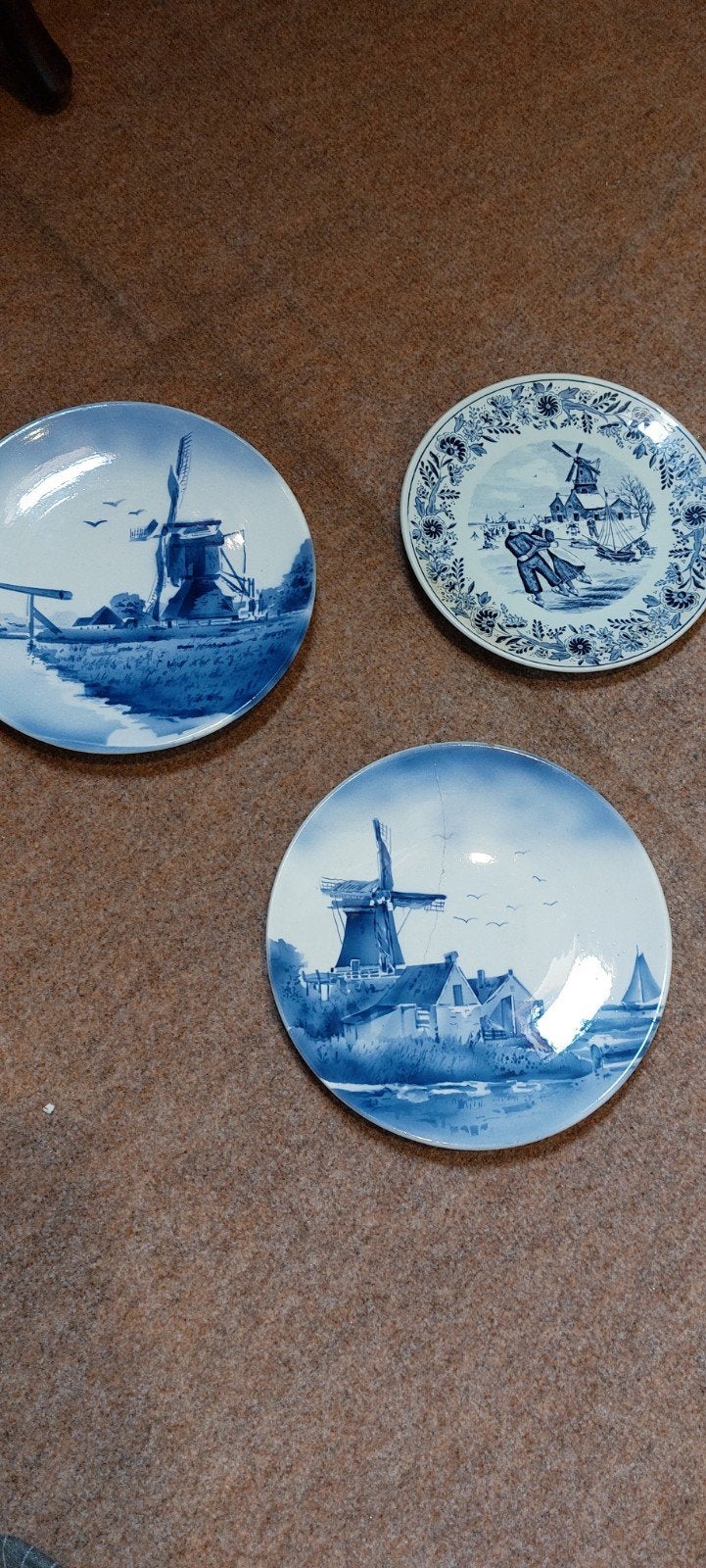 Delfts Blauw Wandborden - Molens en Schaatsers, Antiek en Kunst, Ophalen