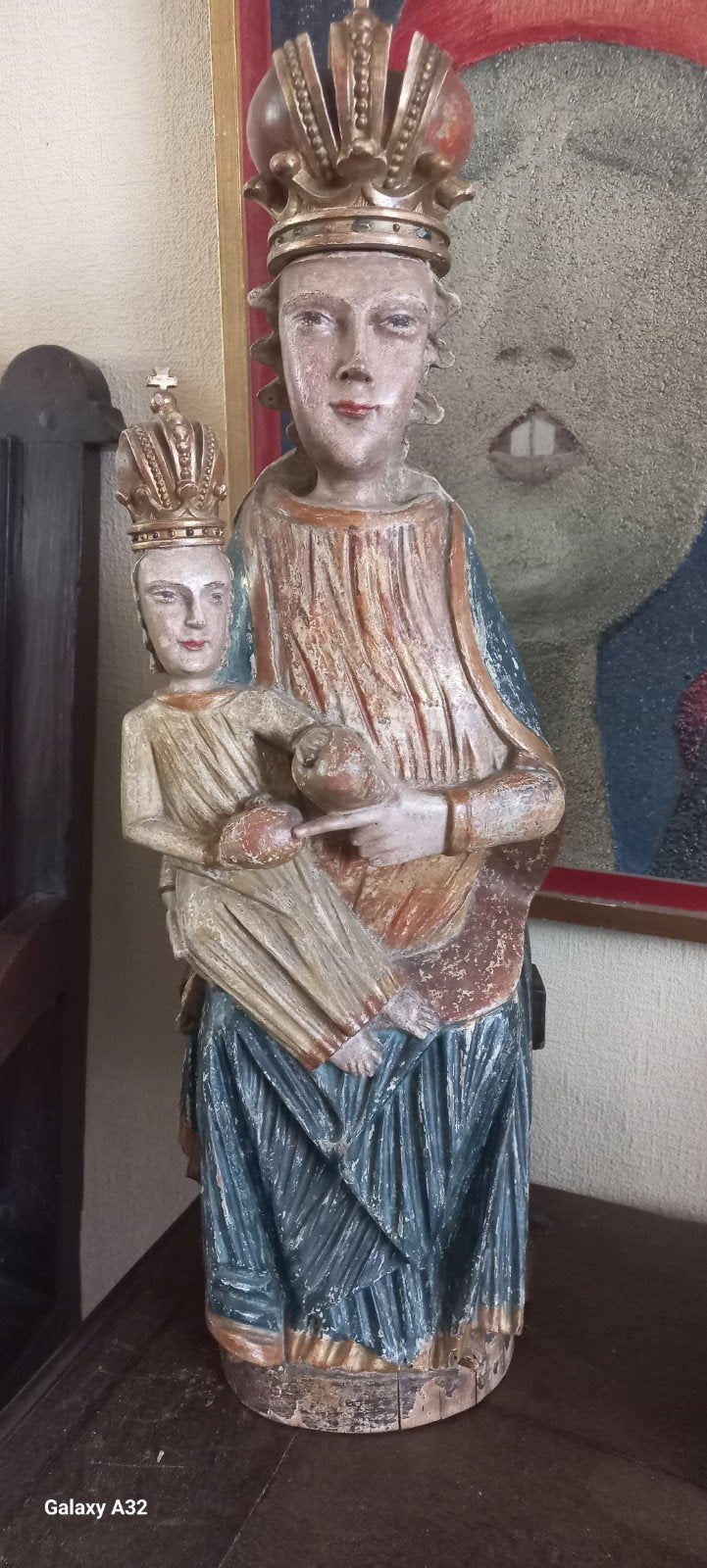 Madonna met Kind op Troon 19e eeuw., Ophalen of Verzenden