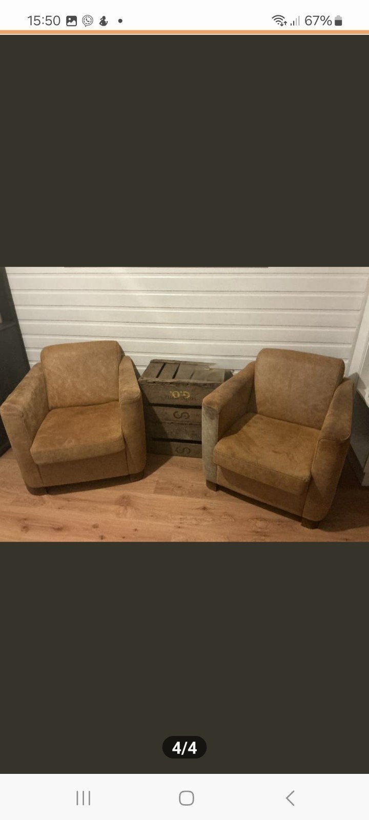 2 fauteuils, Ophalen, Gebruikt, 75 tot 100 cm, 50 tot 75 cm