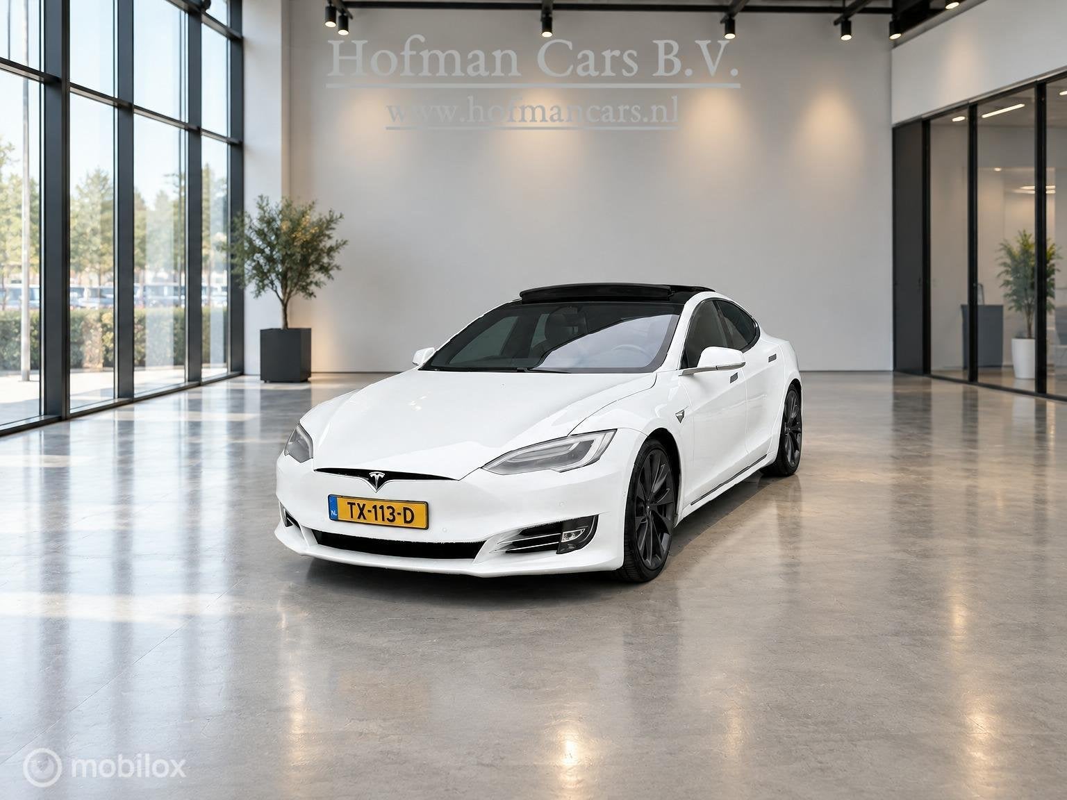 Tesla Model S 100D | 100 kWh | 418 PK | SOH 88% | MCU2 | CCS, Auto's, Gebruikt, 110 €/maand, Model S, Wit