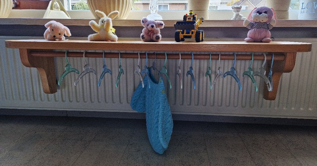 Massief  Blank Eiken Wandrek / Commodeplank voor Babykamer, Ophalen, Gebruikt, Handgemaakt, Overige kleuren