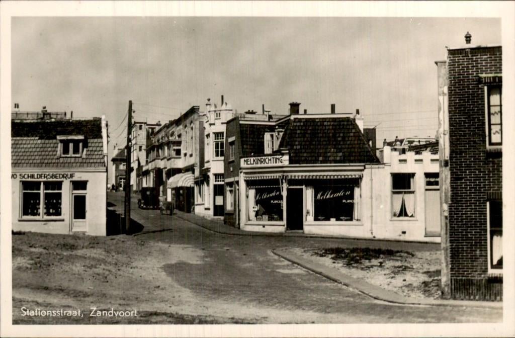 Zandvoort - Stationsstraat - Melkinrichting, Verzamelen, Ophalen of Verzenden, 1920 tot 1940, Gelopen, Noord-Holland