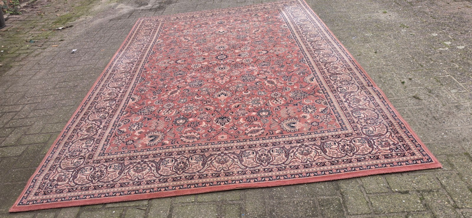 prachtig groot vintage oud roze Perzisch tapijt 300x200!, Perzisch, 200 cm of meer, Ophalen of Verzenden, Zo goed als nieuw