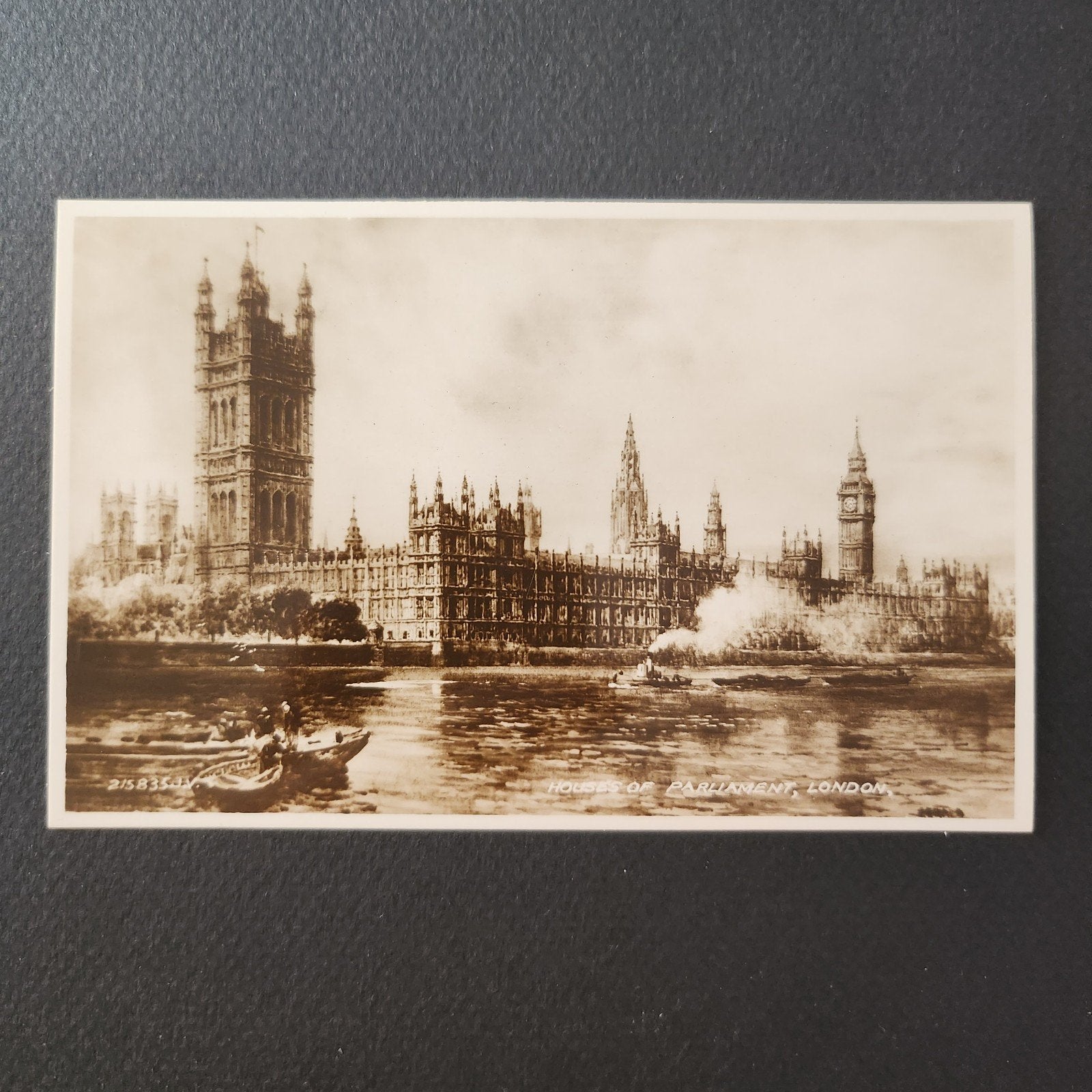 1934 Echte foto ansichtkaart - Houses of Parliament, Londen, Verzenden, 1920 tot 1940, Ongelopen, Engeland