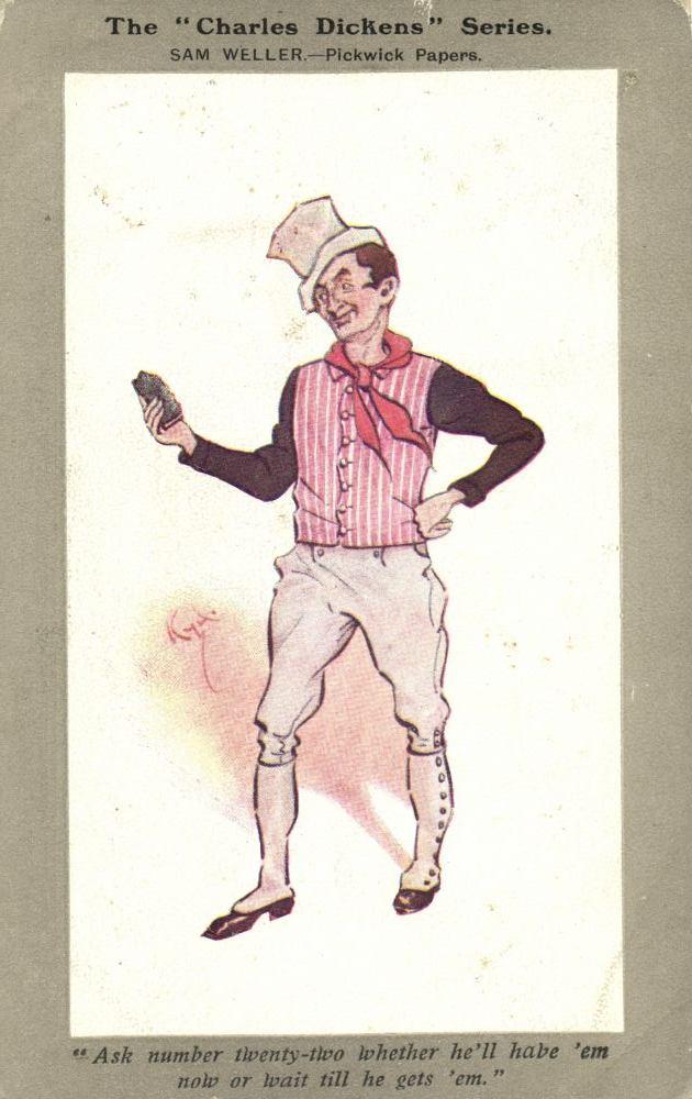 Charles Dickens Series Sam Weller, Pickwick Papers (1910s), Verzamelen, Ophalen of Verzenden, Voor 1920, Ongelopen, Sterren en Beroemdheden