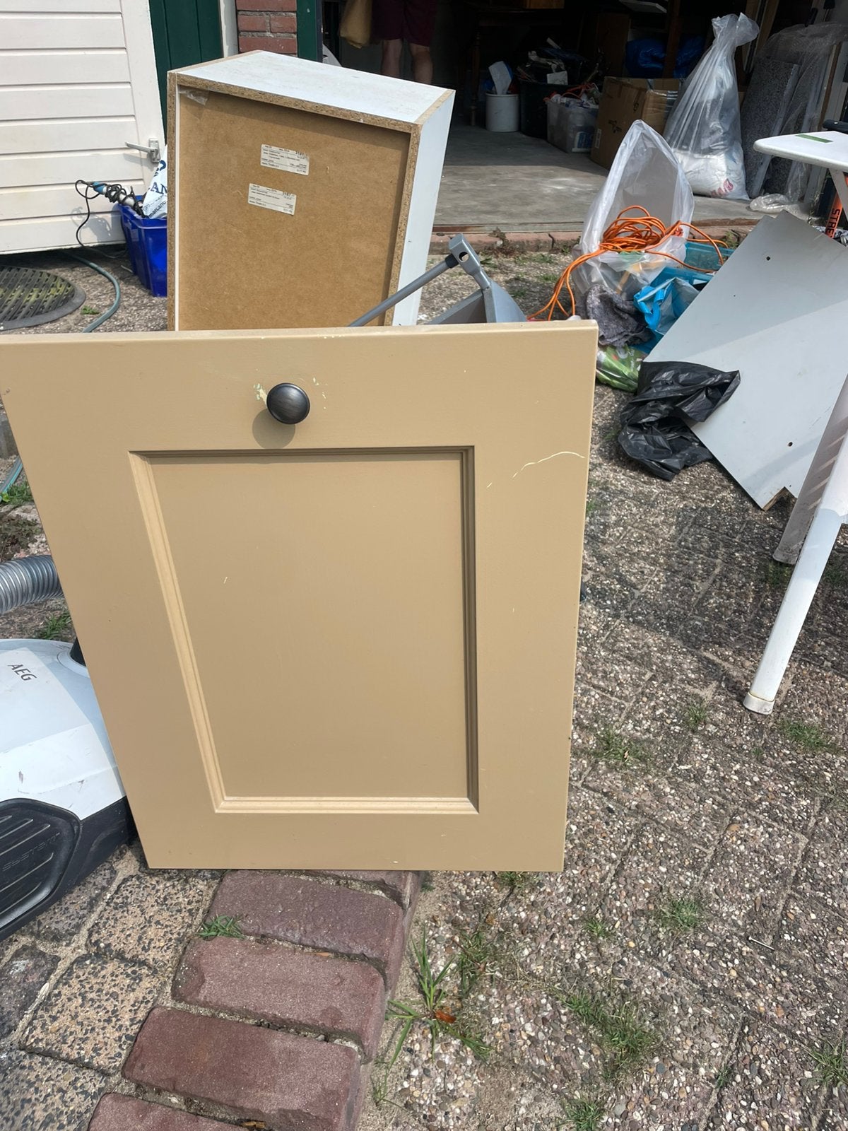 Keukenkastje lades Tinello, Ophalen, Beige, 50 tot 100 cm, Zo goed als nieuw