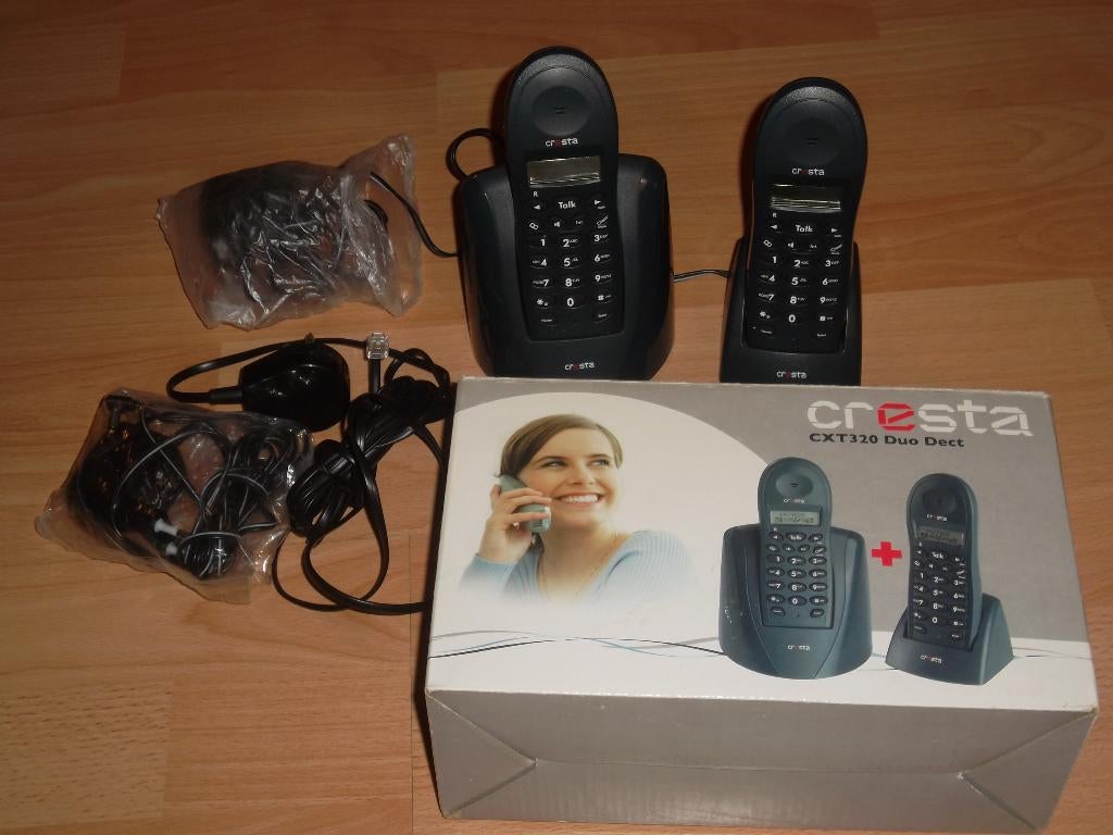 Cresta cxt-320 duo dect telefoon, Ophalen of Verzenden, Zo goed als nieuw, 2 handsets, Stralingsarm