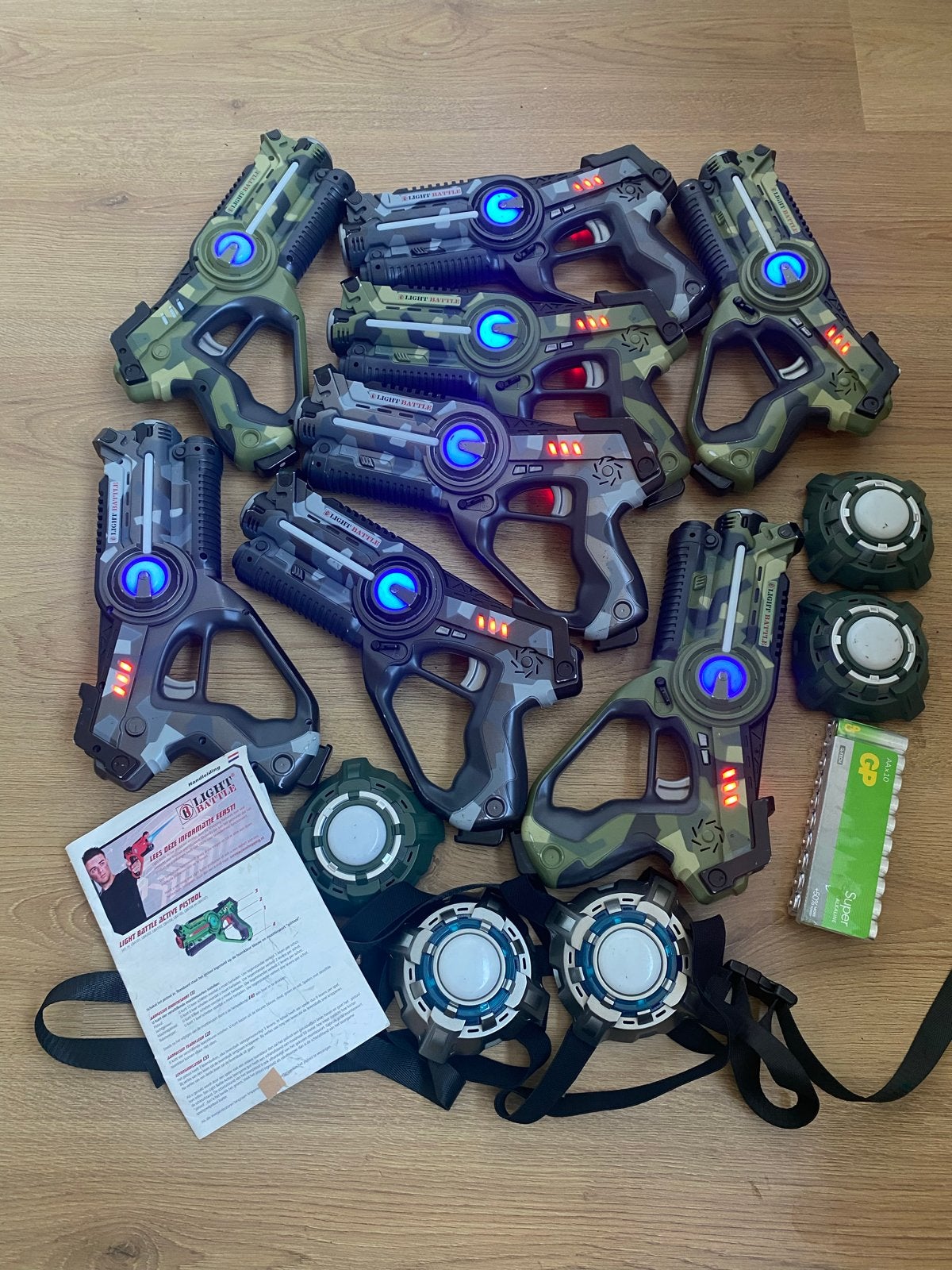 Lasergames te huur: complete set met targets en vesten, Ophalen, Gebruikt