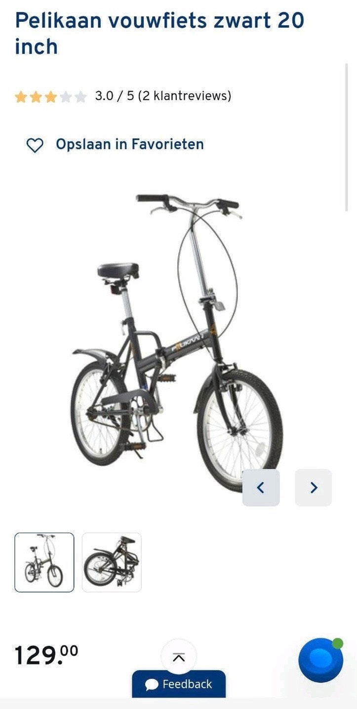 Vouwfiets Pelikaan 20 inch, Ophalen of Verzenden, 20 inch of meer