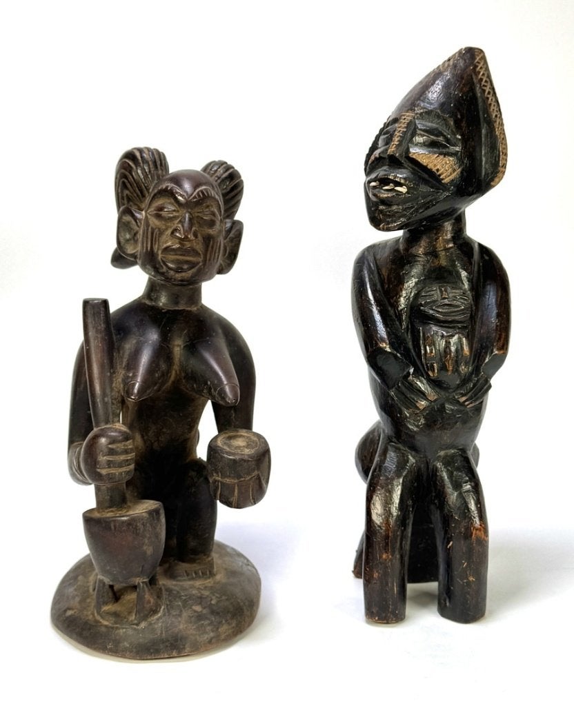960. Houten beelden - Afrika, 20e eeuw, Houtsnijwerk, Ophalen of Verzenden, 20 - 50 cm, Hout