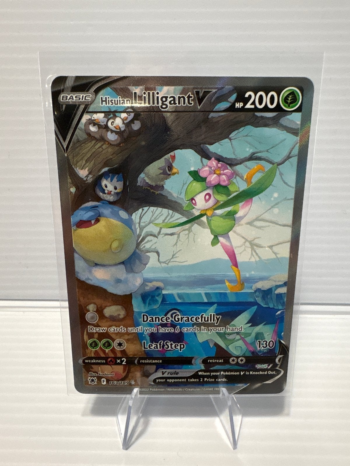Hisuian Lilligant V 163/189 Astral Radiance NM Pokémon Kaart, Ophalen of Verzenden, Zo goed als nieuw, Losse kaart, Foil
