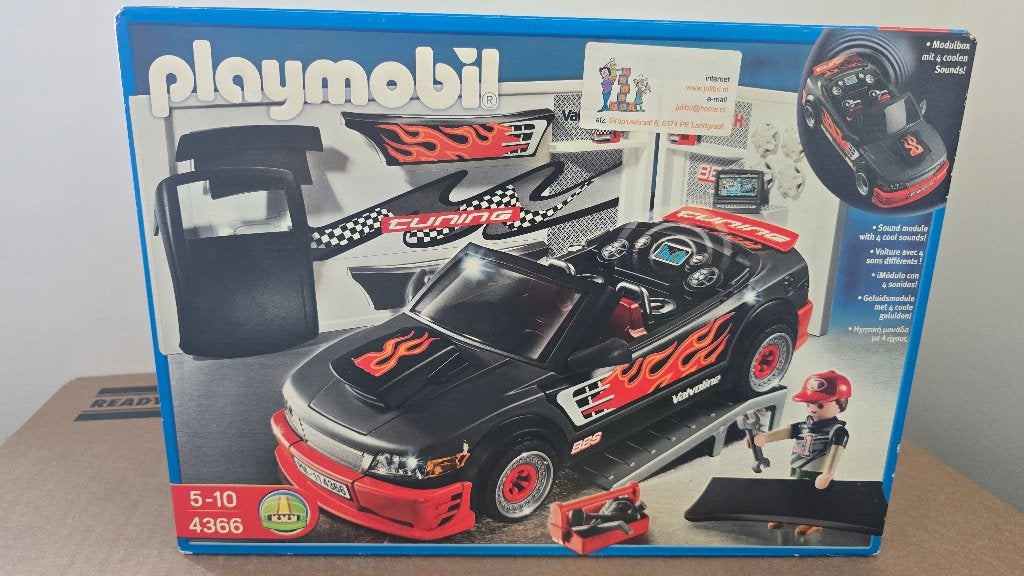 Playmobil 4366 Tuning sportauto met geluid nieuw in doos, Complete set, Voertuig, Nieuw, Ophalen of Verzenden