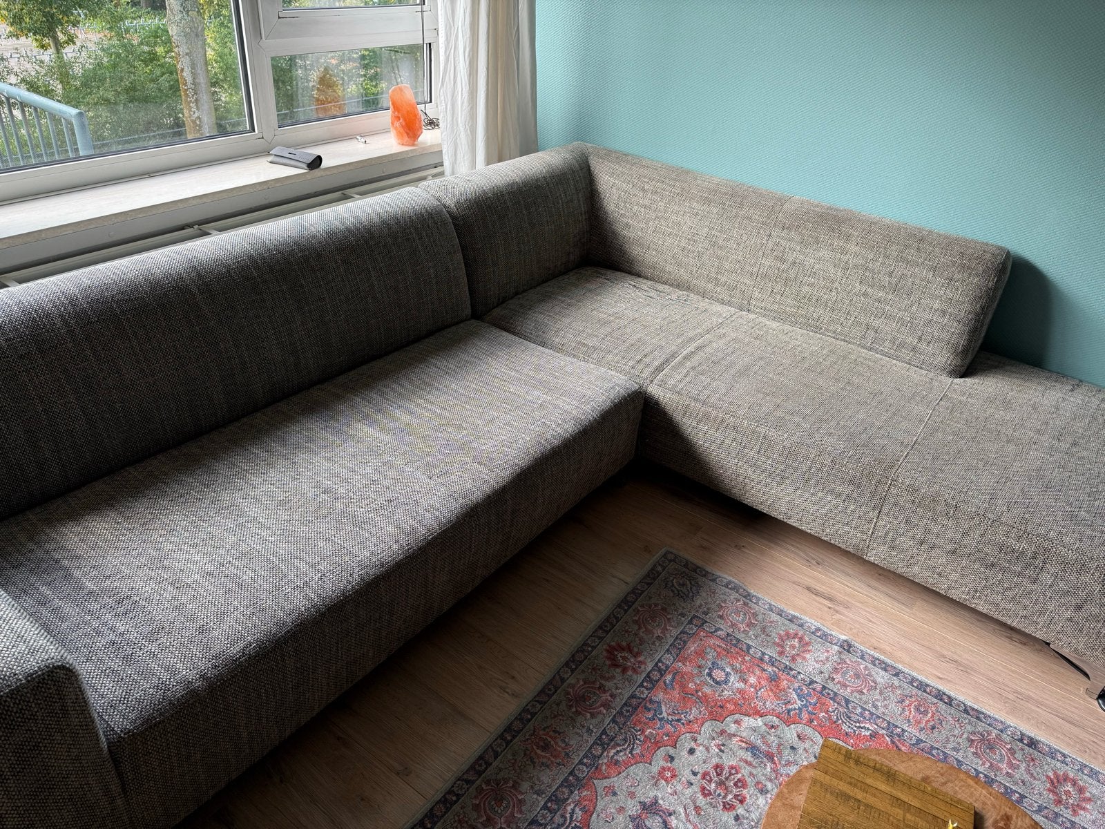 Comfortabele Hoekbank - 216x215x90cm, Ophalen, Gebruikt, Hoekbank, 75 tot 100 cm