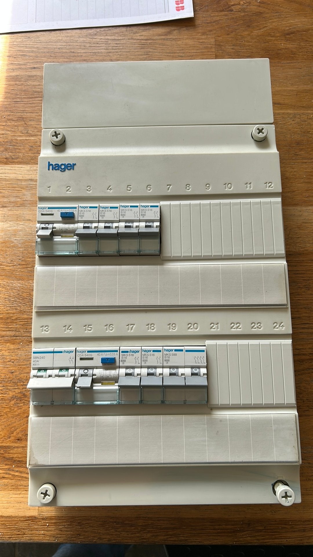 HAGER 1 fase groepenkast met fornuisgroep, Doe-het-zelf en Verbouw, Ophalen of Verzenden, Gebruikt, Overige typen