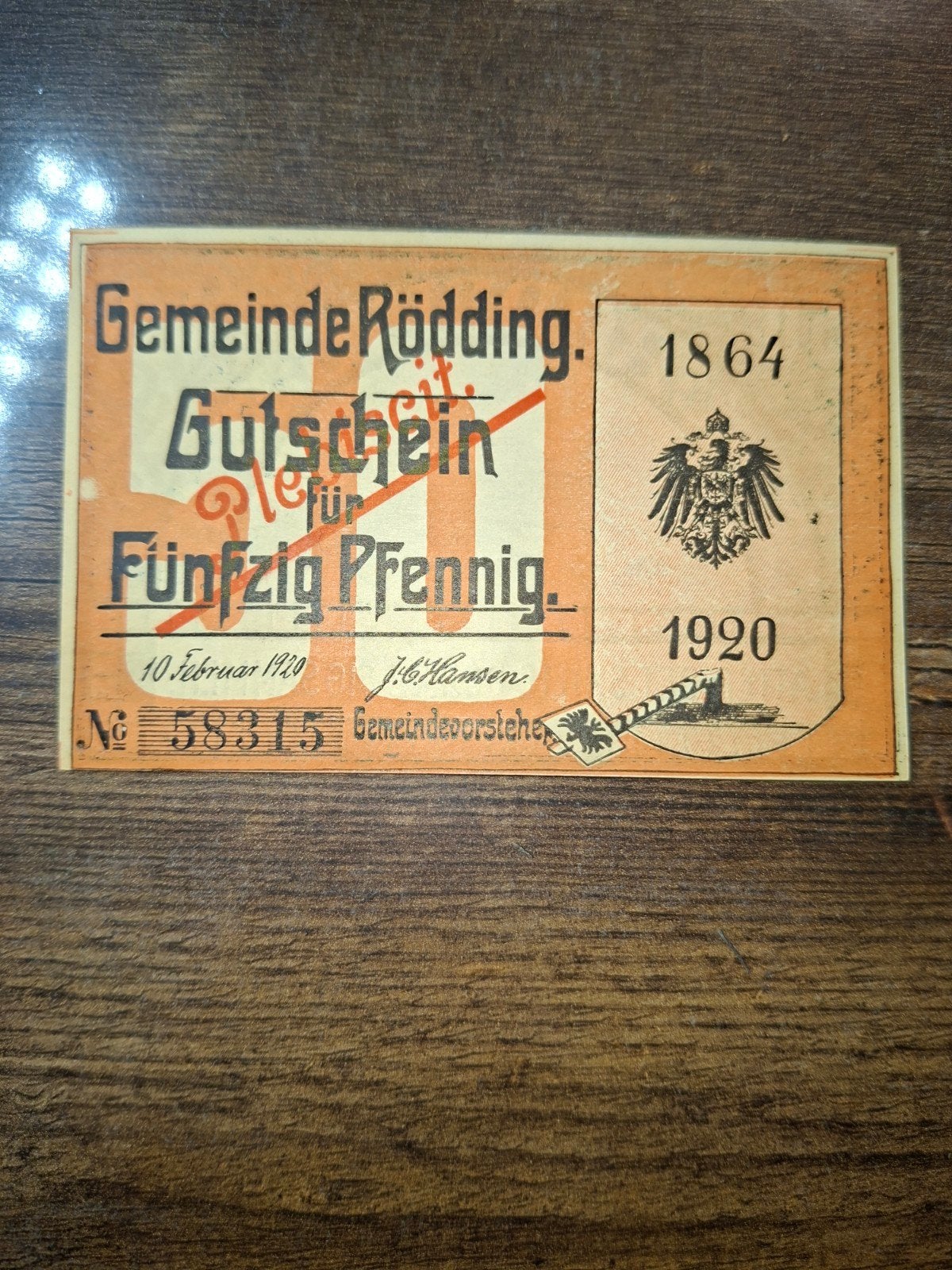 Duits/ Deens Notgeld Rödding Noodgeld, Ophalen of Verzenden, Duitsland