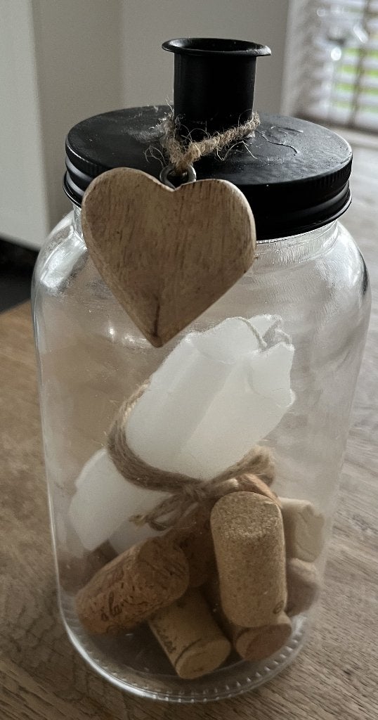 Kaarsenstandaard in breed glas, Ophalen of Verzenden, Zo goed als nieuw, Wit, Glas