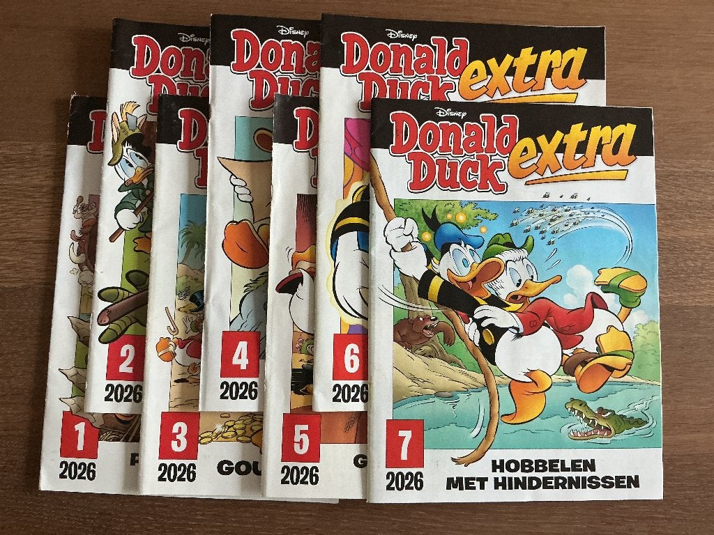 Donald duck extra 2026  1 t/m 7, Boeken, Meerdere stripboeken, Ophalen, Zo goed als nieuw