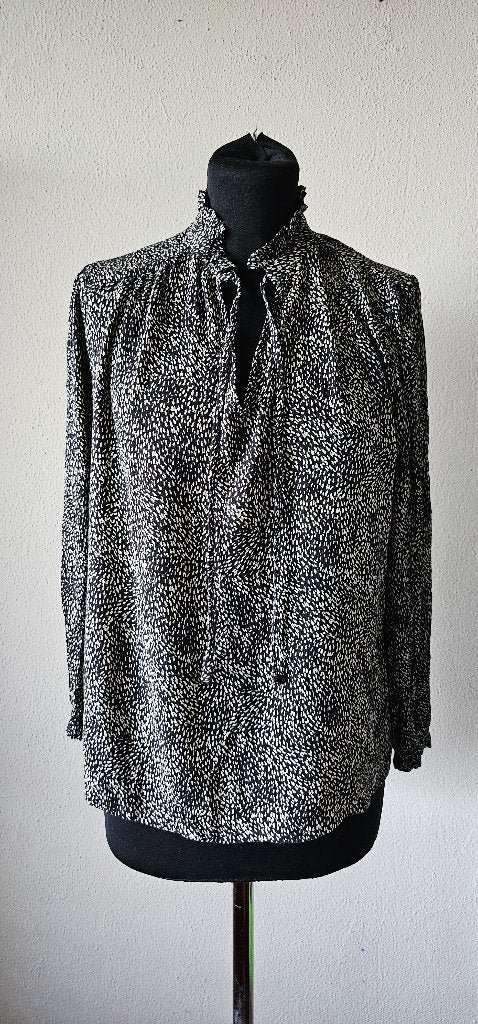 By-Bar blouse met print, maat S (22725), Kleding | Dames, Blouses en Tunieken, Zwart, Ophalen of Verzenden, Zo goed als nieuw