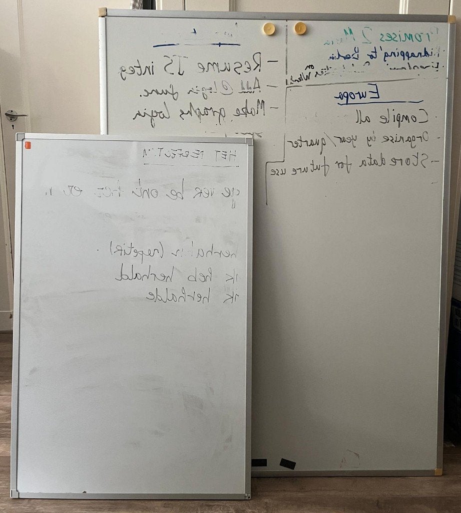 Magnetisch Whiteboard – 120x100 cm of 100x65 cm, Ophalen, Gebruikt, Magneetbord