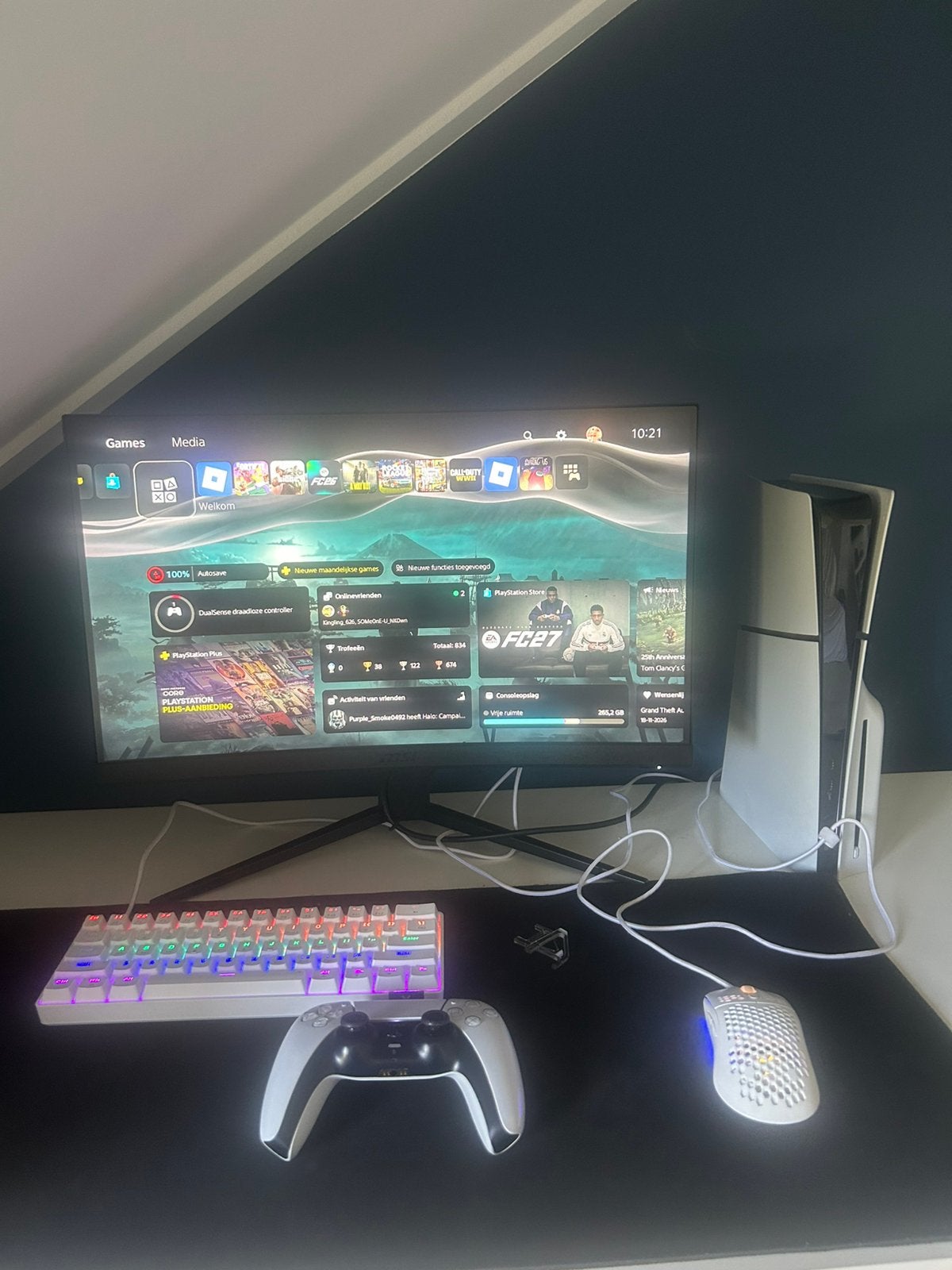 Ps5 volledige setup, Ophalen, Online, 1 speler, Zo goed als nieuw