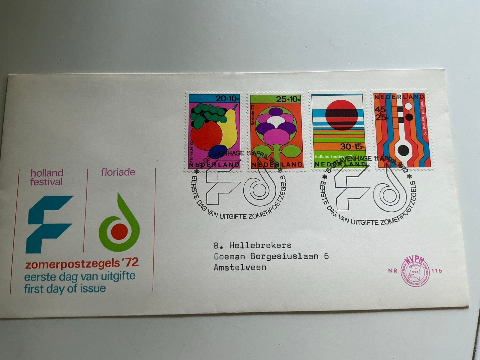 Zomerpostzegels '72 Eerste Dag van Uitgifte - Nederland, Postzegels en Munten, Postzegels | Eerstedagenveloppen, Ophalen of Verzenden