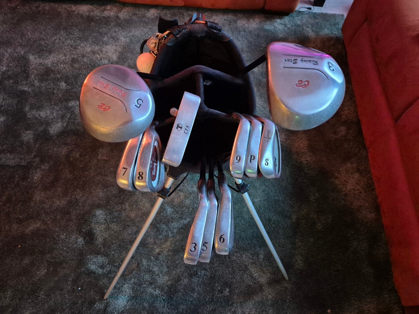 Complete golfset met Dunlop standbag en 11 clubs, Ophalen, Gebruikt, Set, Overige merken