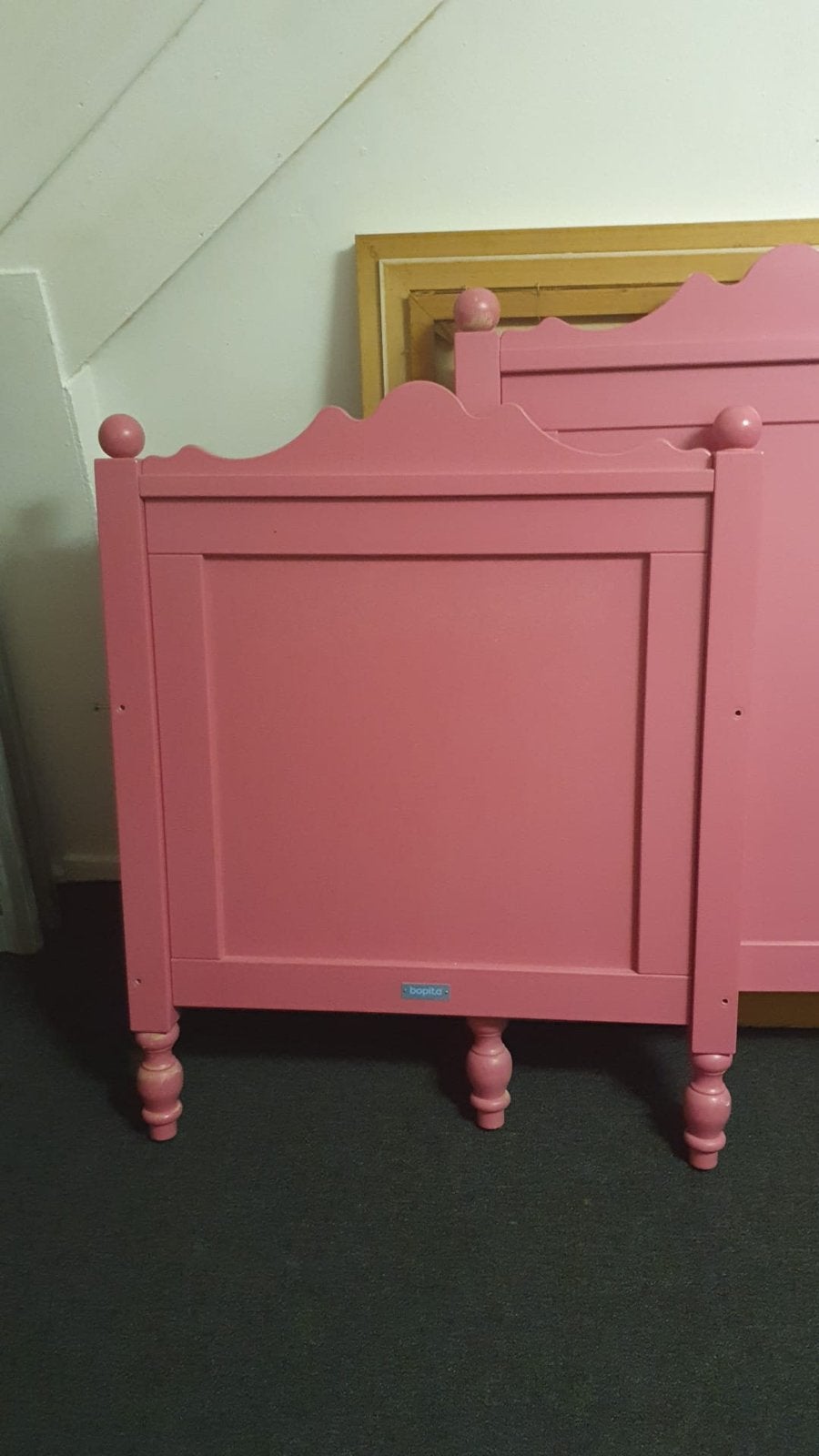 Roze bopita peuterbed  met lattenbodem - Zo goed als nieuw, Ophalen, 70 tot 85 cm, 140 tot 160 cm, Zo goed als nieuw