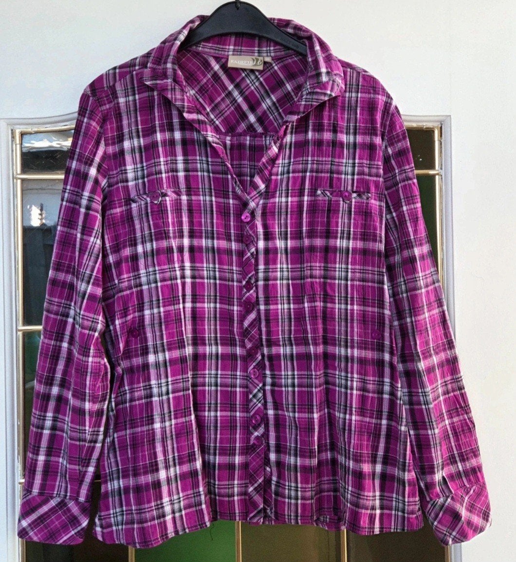 Fairfield blouse -38-, Maat 38/40 (M), Paars, Zo goed als nieuw, Fairfield