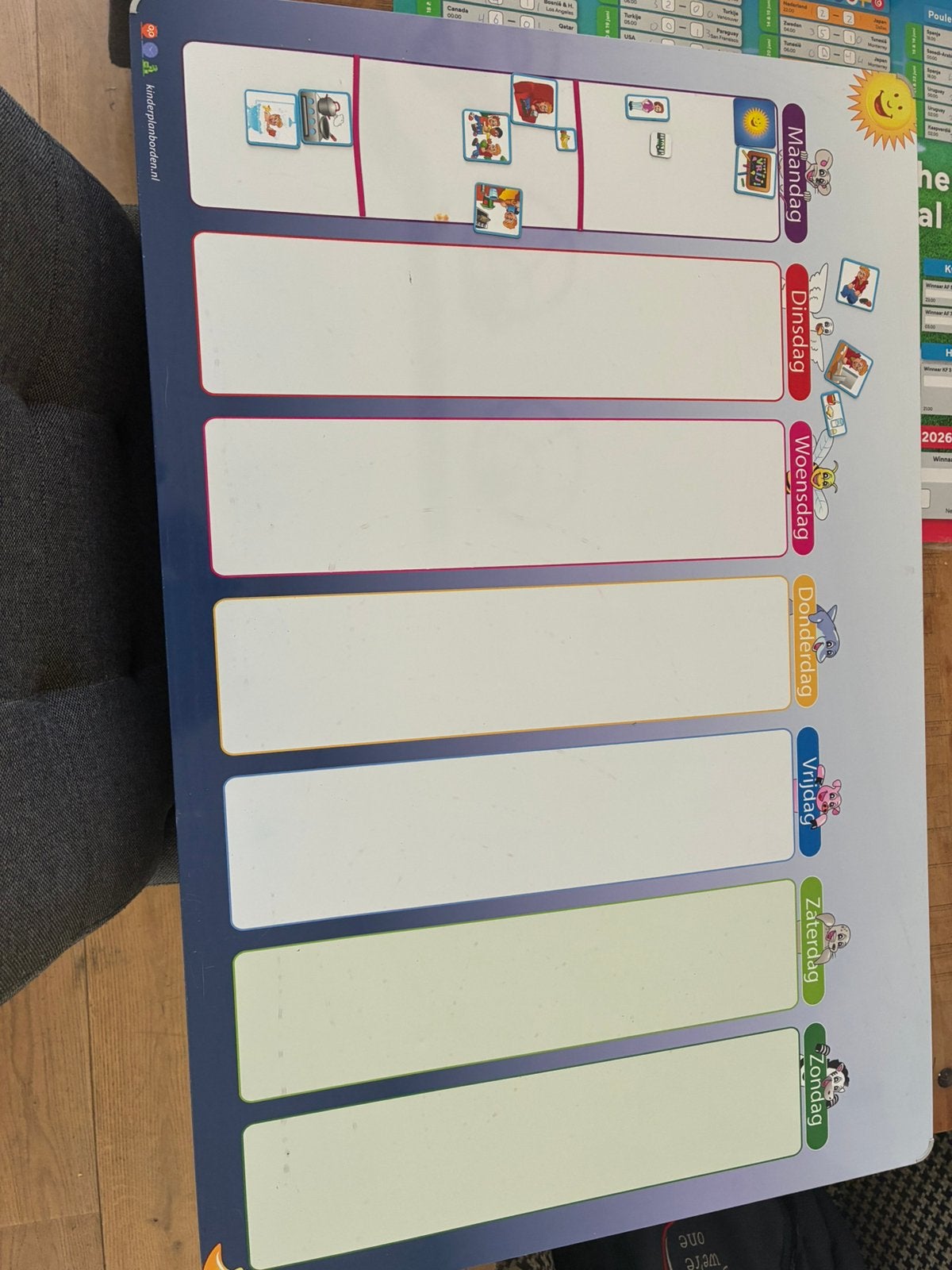 Metaal planbord met bijbehorende pictogrammen, Ophalen of Verzenden, Zo goed als nieuw