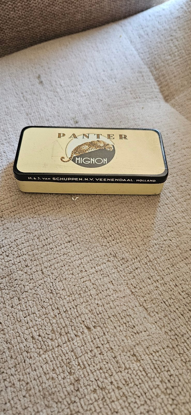 Vintage Panter Mignon sigarenblikje H. & J. van Schuppen, Verzamelen, Ophalen of Verzenden