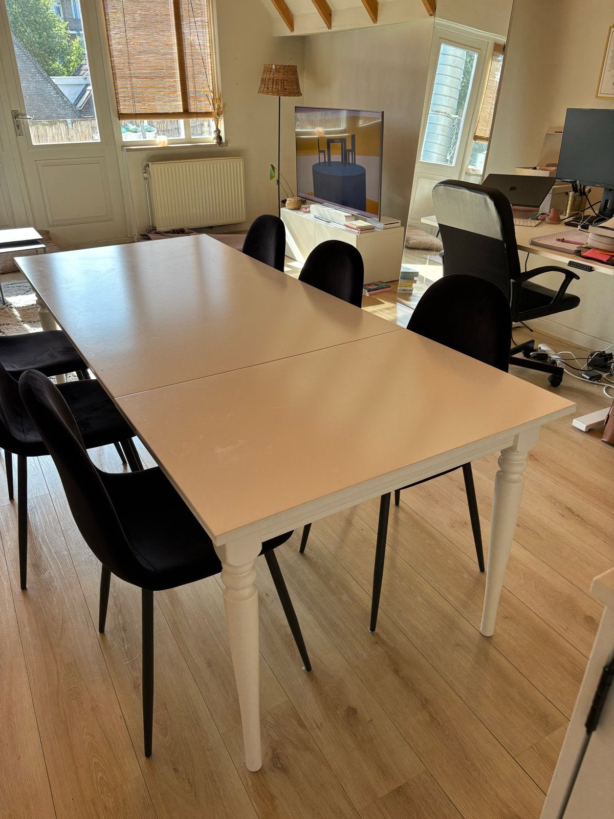 Uitschuifbare eettafel van Ikea (INGATORP), Ophalen, Gebruikt, 50 tot 100 cm, 150 tot 200 cm