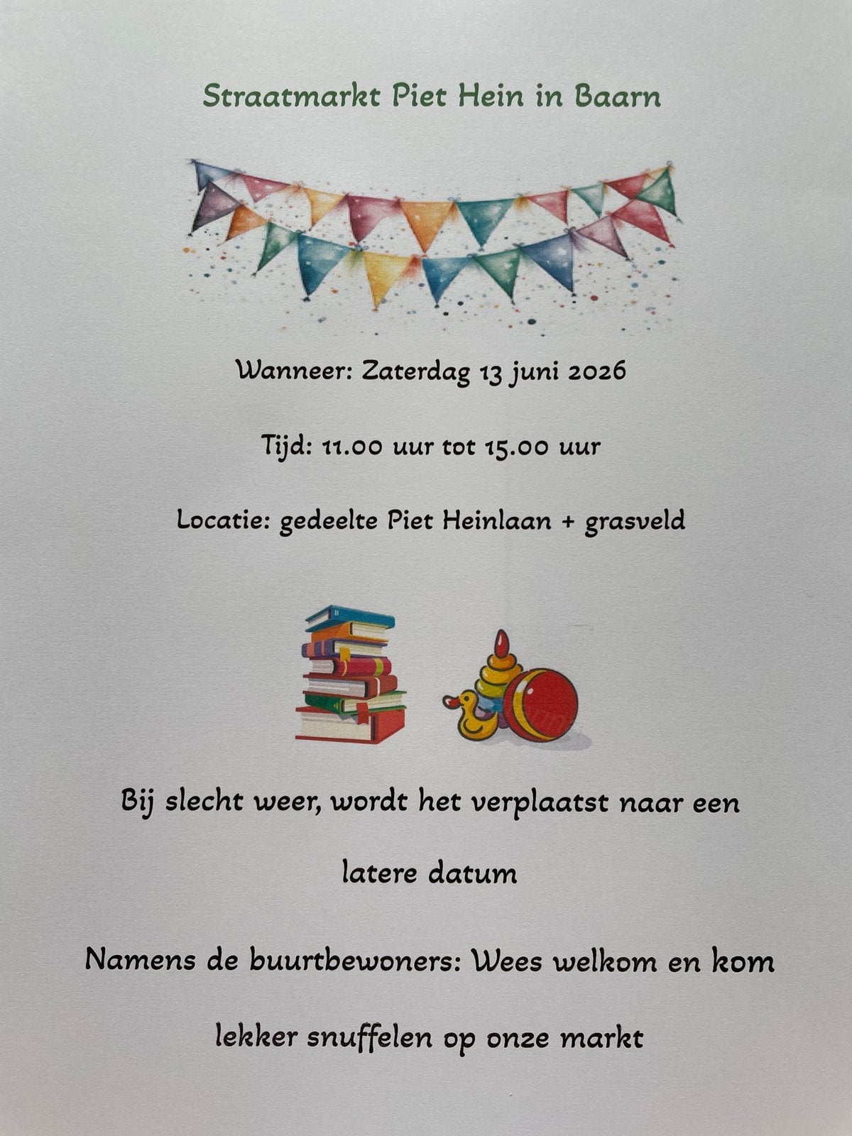 Straatmarkt, Ophalen, Gebruikt