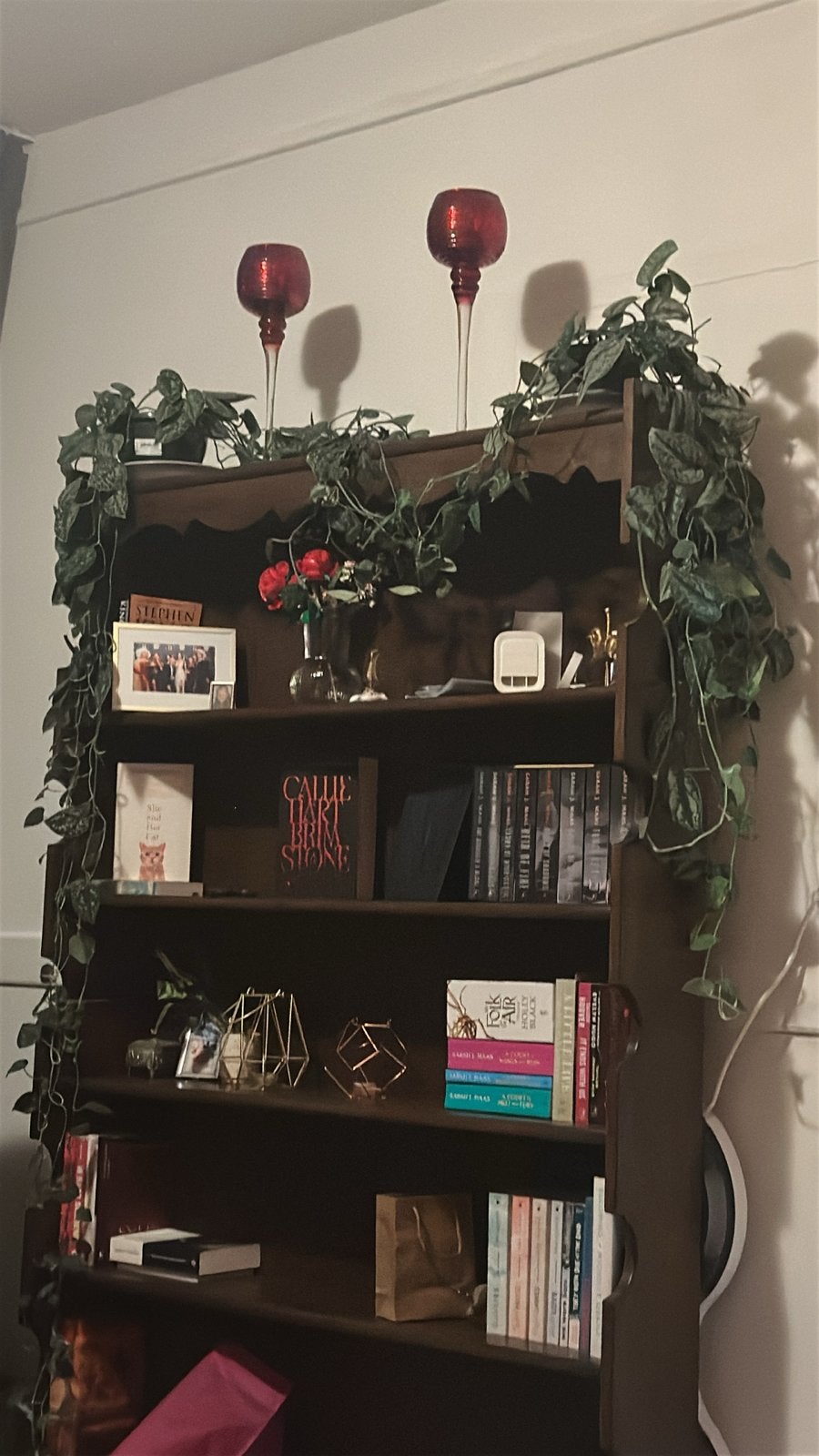 Vintage houten boekenkast, Huis en Inrichting, Kasten | Boekenkasten, Ophalen, Met plank(en), Gebruikt, 100 tot 150 cm