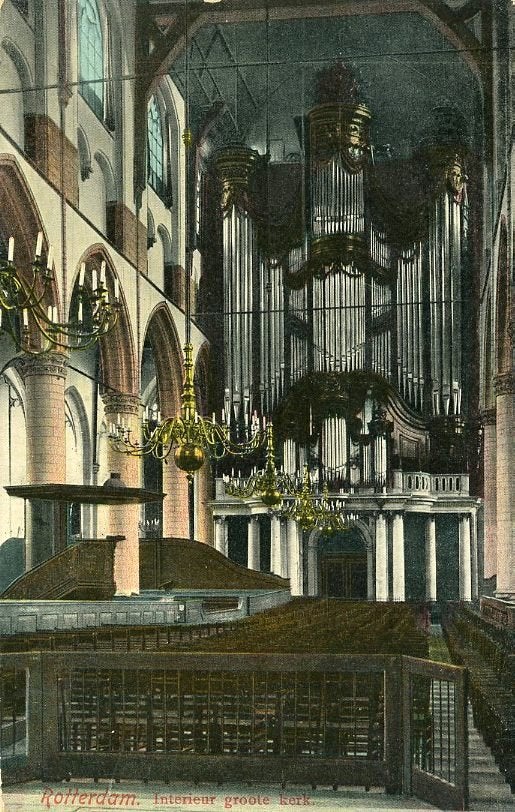 ROTTERDAM – Interieur Laurenskerk / Grote Kerk 1911 (VK637), Verzenden, Voor 1920, Gelopen, Zuid-Holland