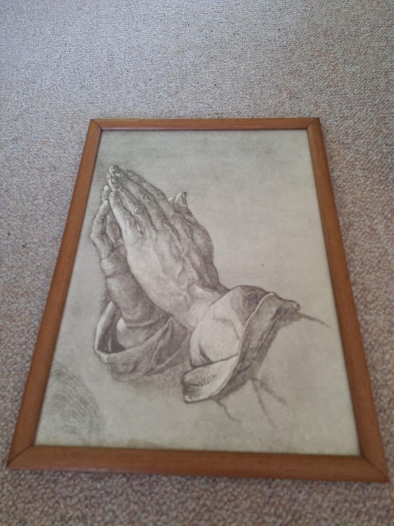 Tekening biddende handen, Ophalen of Verzenden, Zo goed als nieuw, Minder dan 50 cm, Tekening