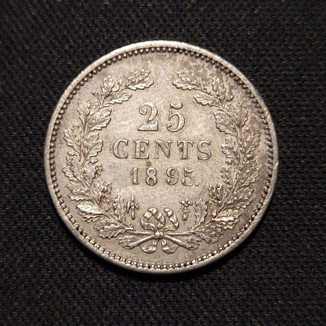 25 cent 1895, Verzenden, Zilver, 25 cent, Koningin Wilhelmina