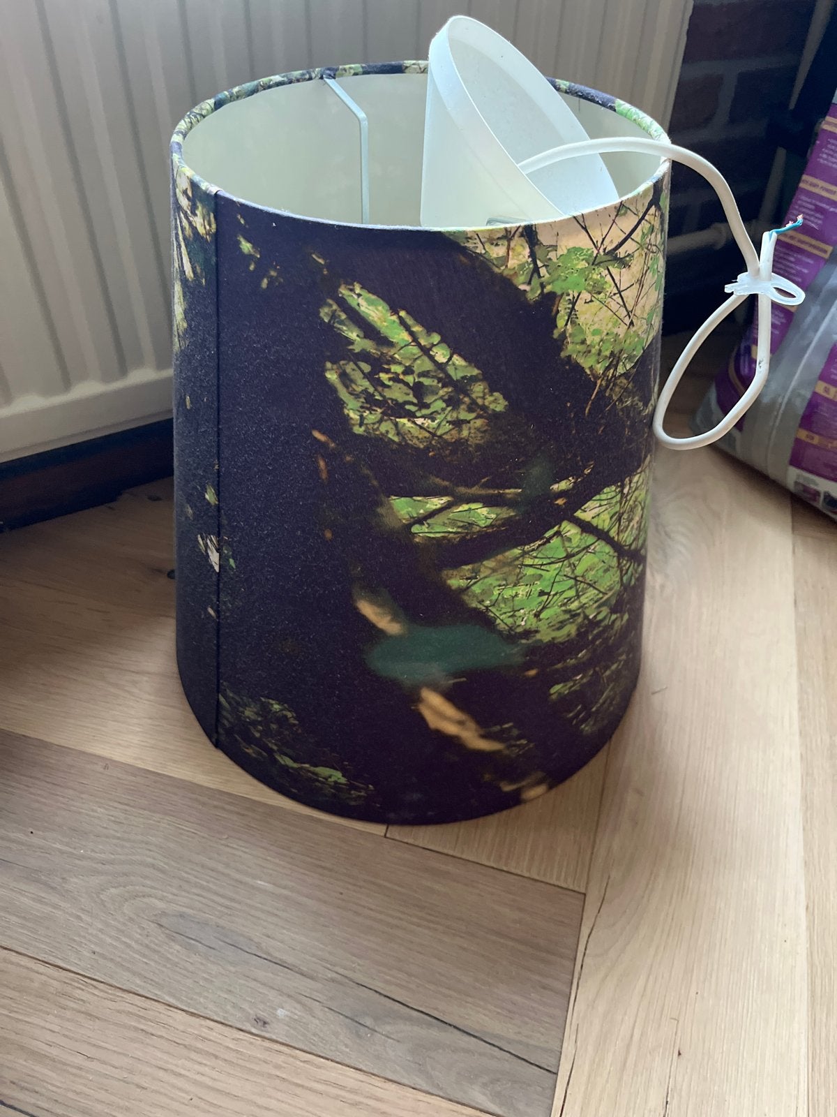 Hanglamp met bosprint (werkend), Ophalen, Gebruikt, Stof, Minder dan 50 cm