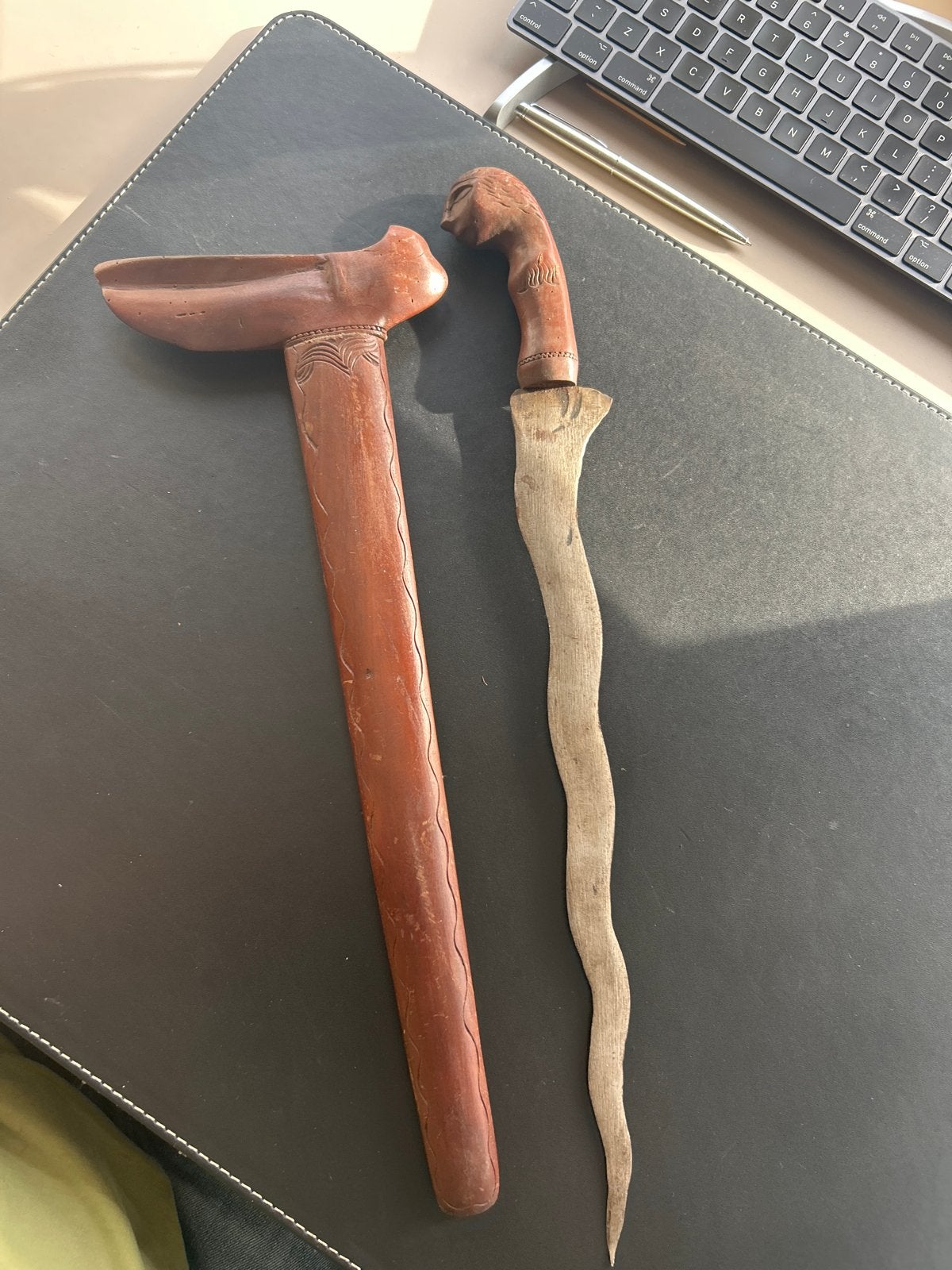 Oud Indonesische Keris met houten schede en handvat, Ophalen of Verzenden