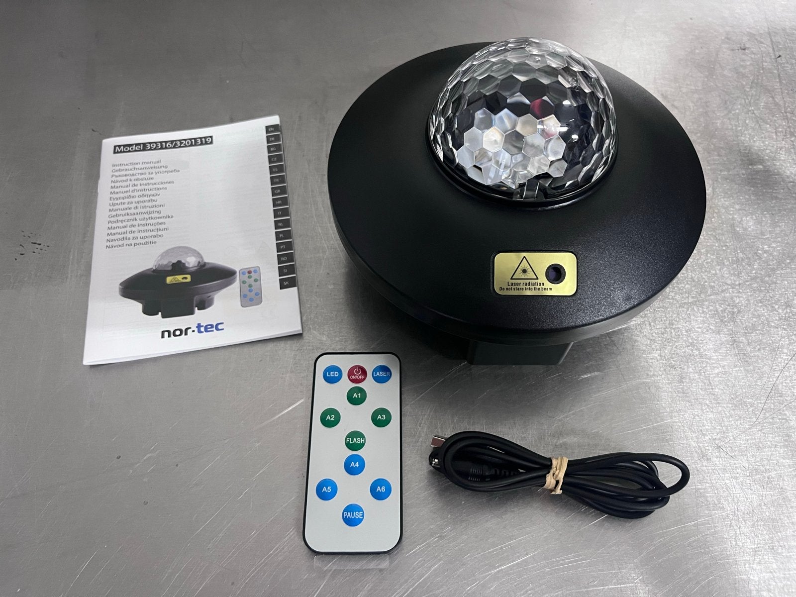 Nor-Tec Galaxy Projector met laser en afstandsbediening, Overige merken, Kunststof, Zwart, Nieuw