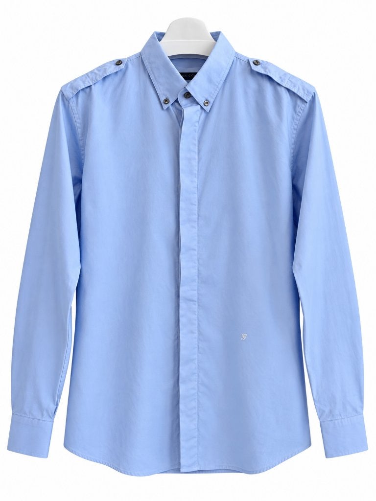 GUCCI overhemd 16|41 lichtblauw, Halswijdte 41/42 (L), Gucci, Gedragen, Verzenden