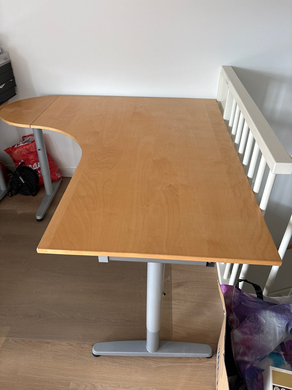 IKEA Galant Hoekbureau - Licht Hout, Huis en Inrichting, Bureaus, Ophalen, Demontabel, Gebruikt, Hout