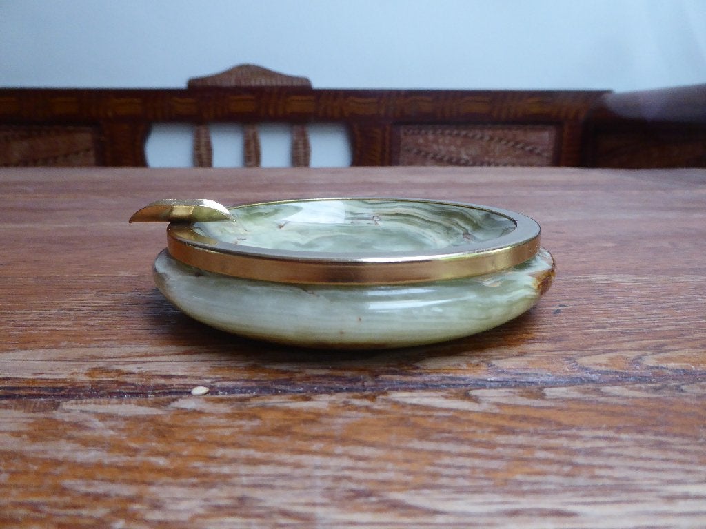 Vintage albasten asbak, Ophalen of Verzenden