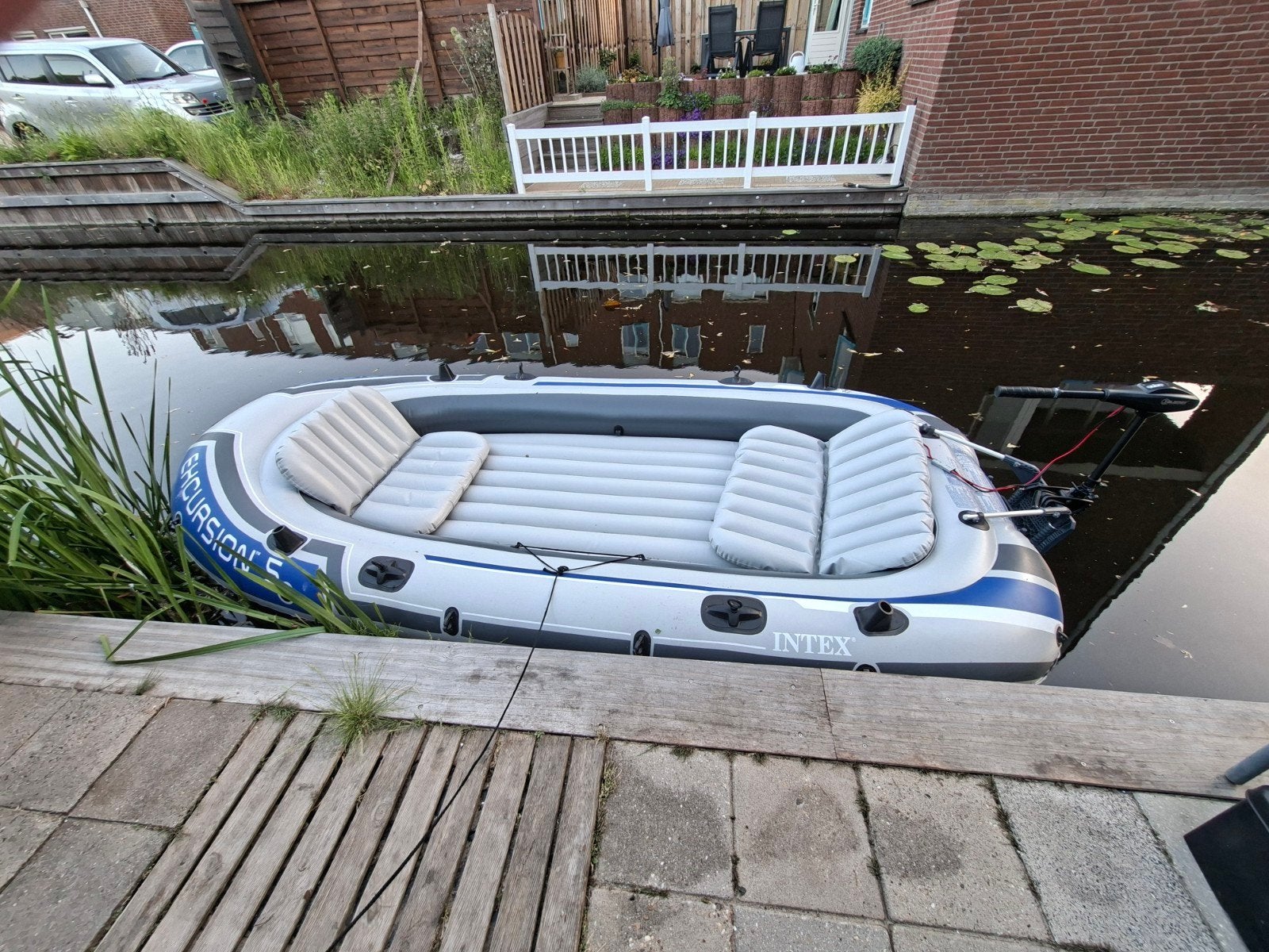 Intex Excursion 5 opblaasboot met elektrische motor Set comp, Ophalen