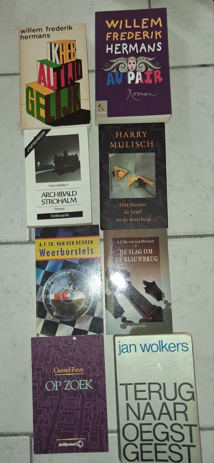 Ned. Literatuur: Hermans, Mulisch, Reve, Wolkers samen 15.-, Ophalen of Verzenden, Gelezen, Hermans, Mulisch, vd Heijden, Reve, Wolkers