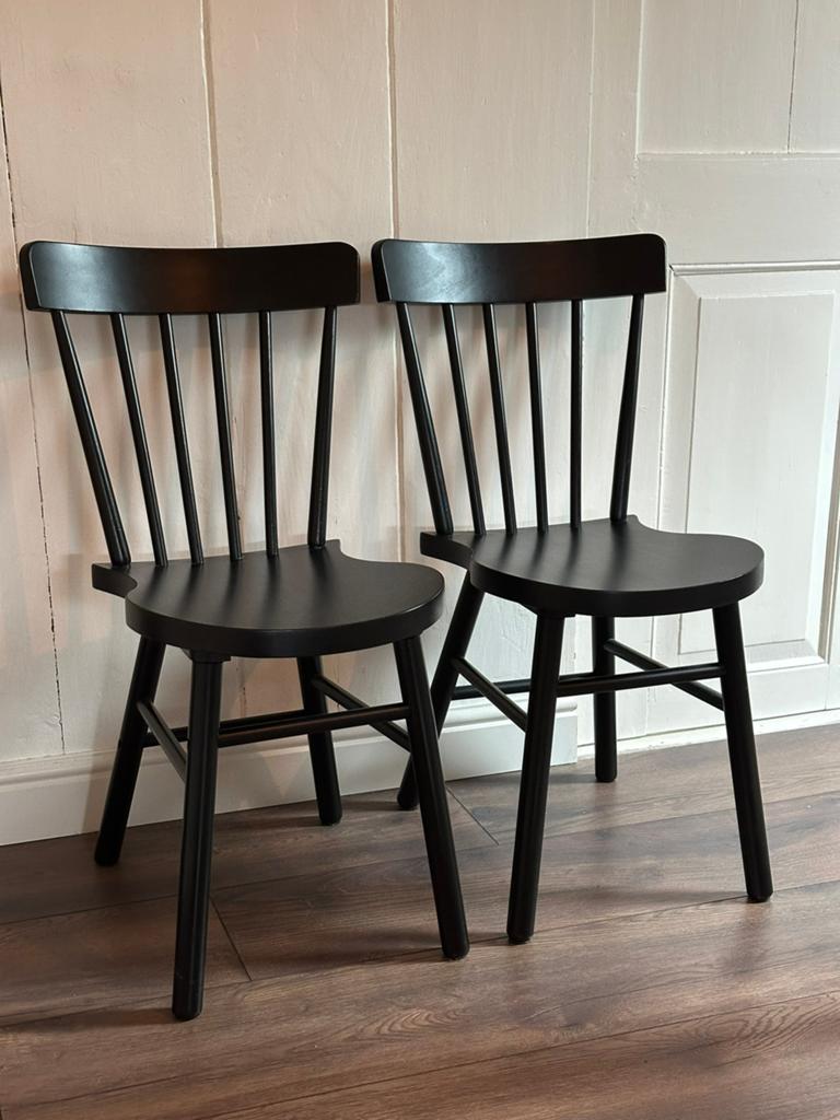 2x IKEA NORRARYD stoelen - Zwart houten eetkamerstoelen, Ophalen, Twee, Zwart, Zo goed als nieuw