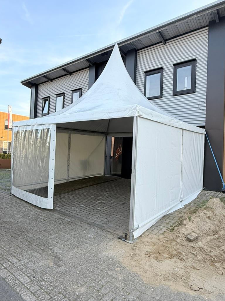 Te huur Pagode tent 5x5, Ophalen of Verzenden, Zo goed als nieuw, 6 meter of meer