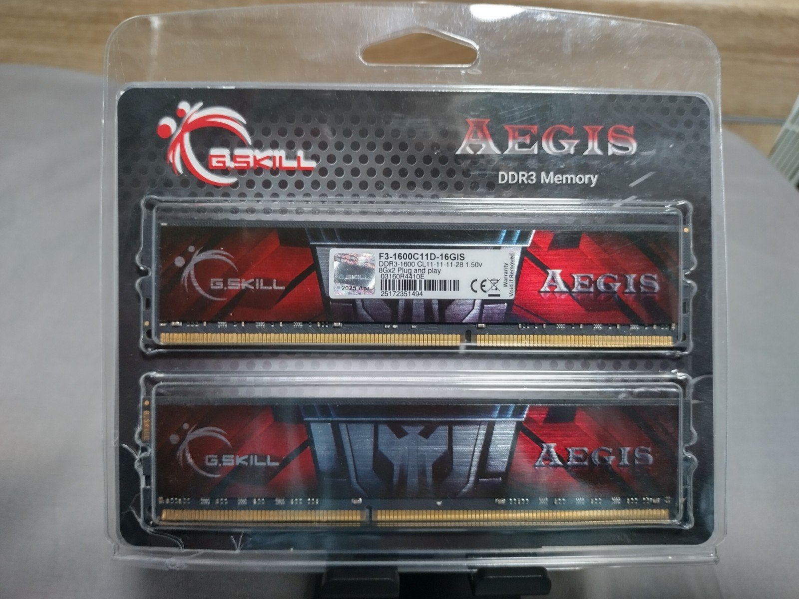 G.Skill Aegis DDR3 RAM 16GB (2x8GB) 1600MHz, DDR3, Ophalen of Verzenden, Zo goed als nieuw, Desktop