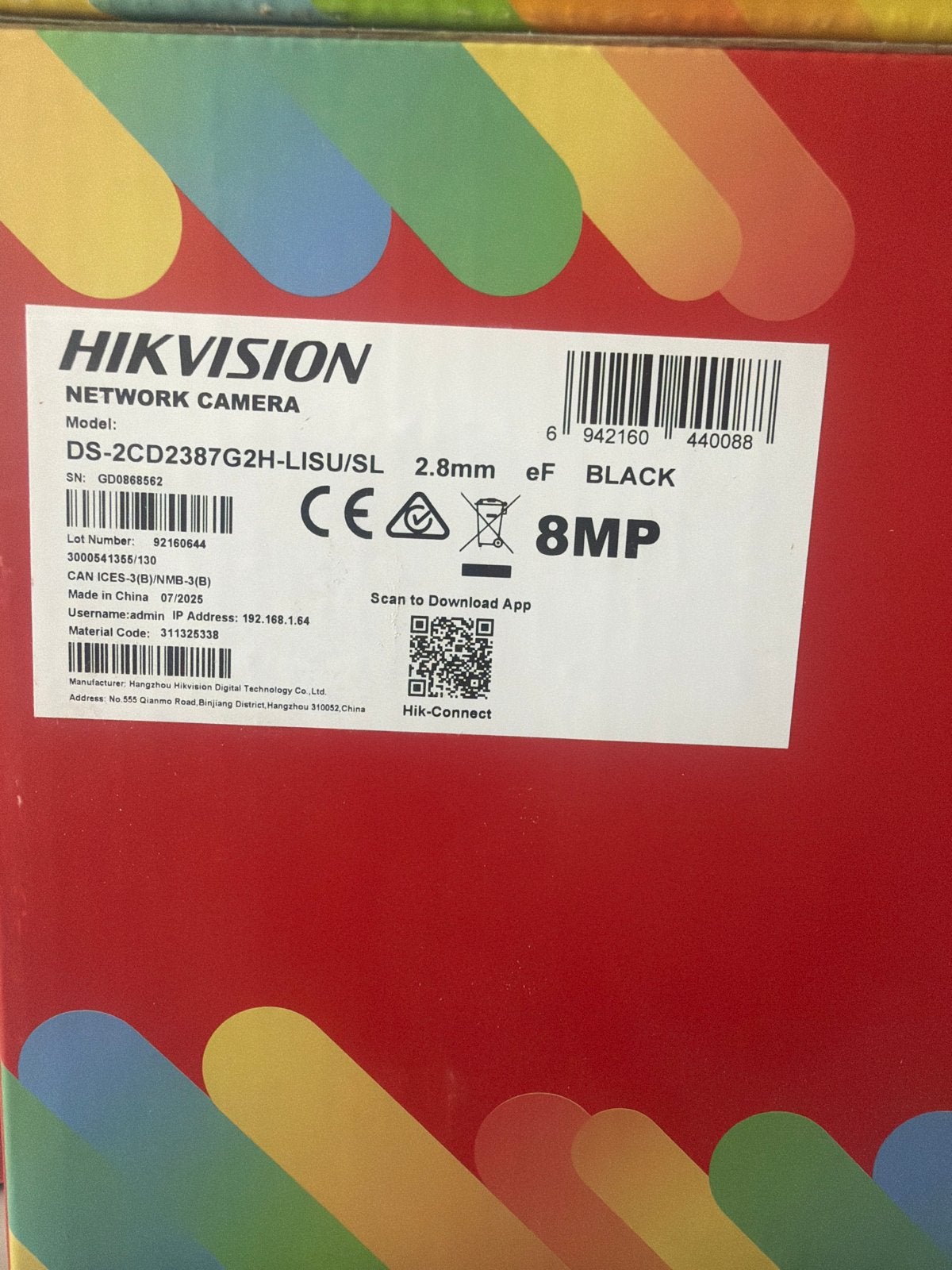 Hikvision ColorVu DS-2CD2387G2H-LISU/SL 8MP IP Camera, Ophalen, Nieuw, Buitencamera